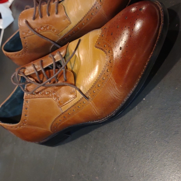 Gorgeous Multi Brown Stacy Adams Wingtips Size 12W. WIDE - Picture 2 of 15